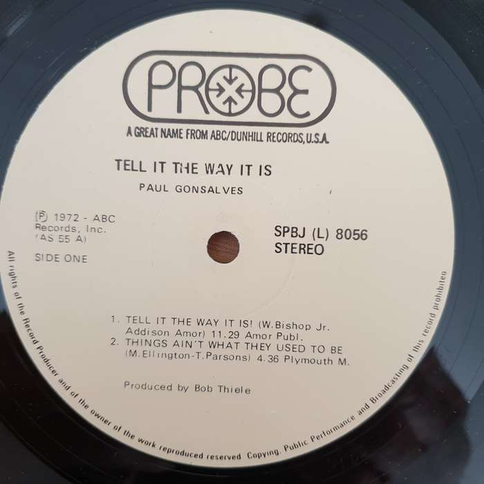 Paul Gonsalves  Tell It The Way It Is! (8056)  - Vinyl LP Record - Very-Good+ Quality (VG+) (v...