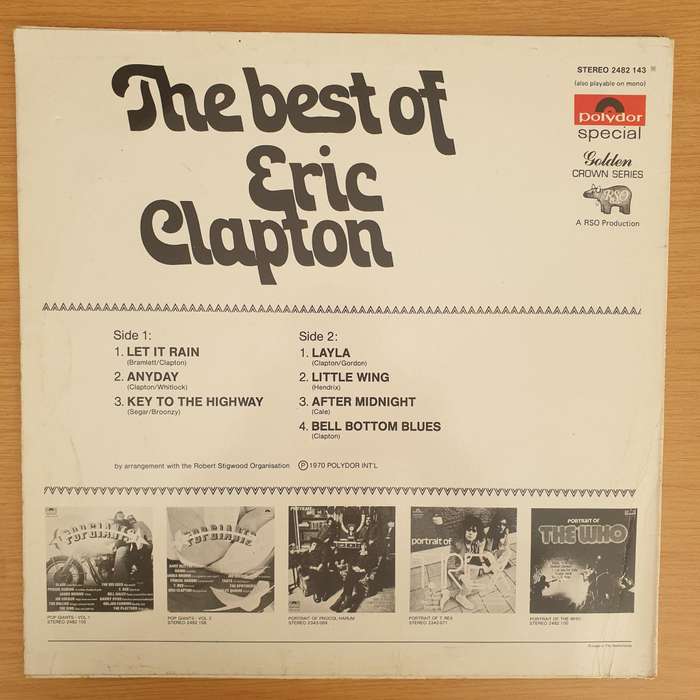 Eric Clapton  The Best Of Eric Clapton - Vinyl LP Record - Very-Good+ Quality (VG+) (verygo...