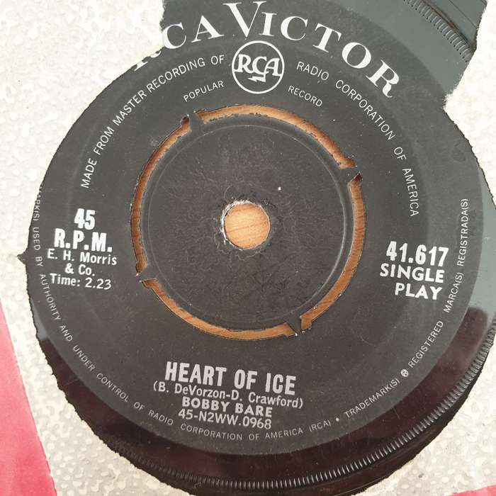 Bobby Bare  Detroit City / Heart Of Ice - Vinyl 7" Record - Very-Good+ Quality (VG+) (verygood...