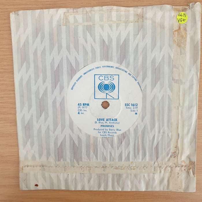 Promises  Love Attack (Rhodesia) - Vinyl 7" Record - Very-Good+ Quality (VG+) (verygoodplus7)
