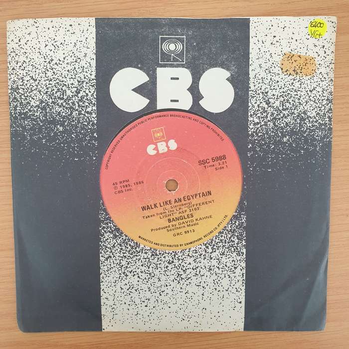 Bangles  Walk Like An Egyptian - Vinyl 7" Record - Very-Good+ Quality (VG+) (verygoodplus7)