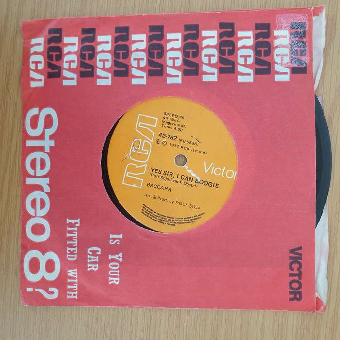 Baccara  Yes Sir I Can Boogie - Vinyl 7" Record - Very-Good+ Quality (VG+) (verygoodplus7)