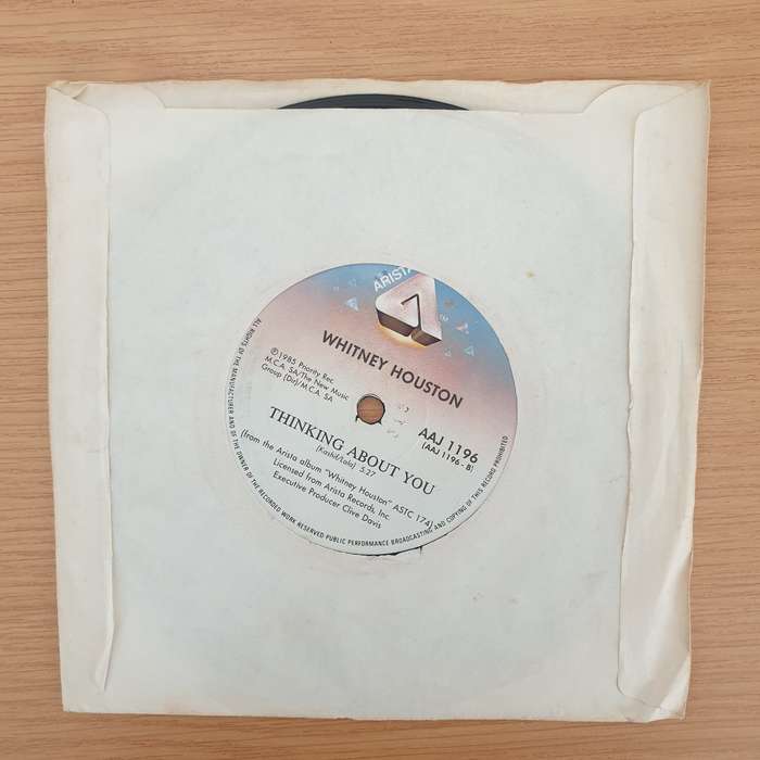 Whitney Houston  All At Once - Vinyl 7" Record - Very-Good+ Quality (VG+) (verygoodplus7)