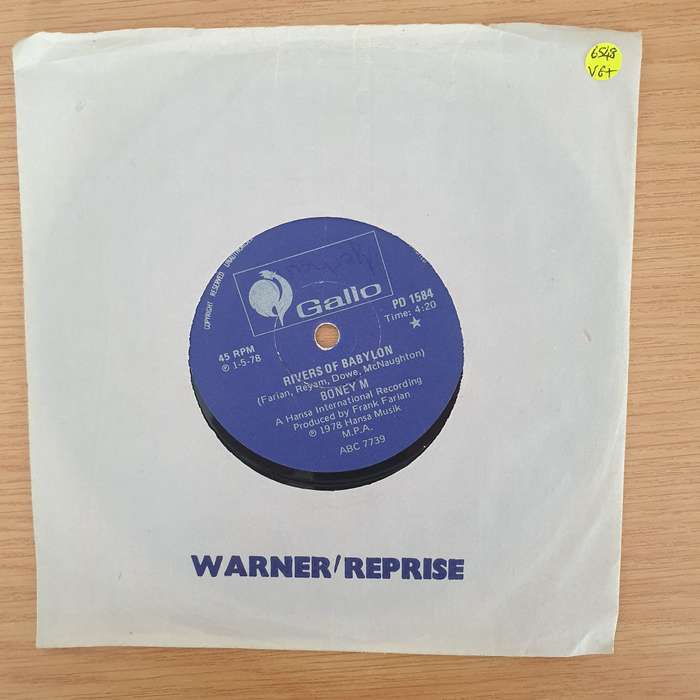 Boney M  Rivers Of Babylon - Vinyl 7" Record - Very-Good+ Quality (VG+) (verygoodplus7)