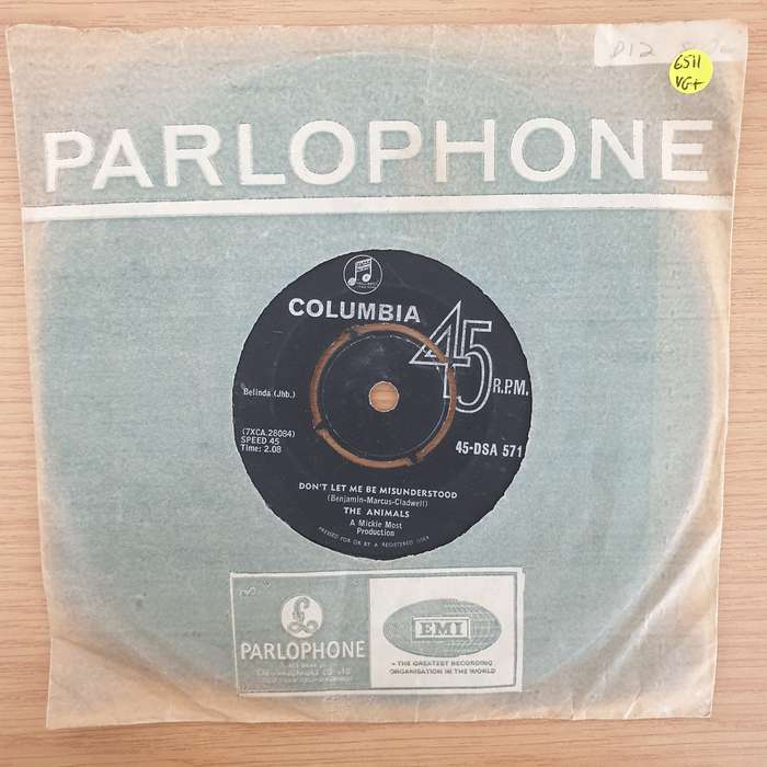 The Animals  Don't Let Me Be Misunderstood - Vinyl 7" Record - Very-Good+ Quality (VG+) (veryg...