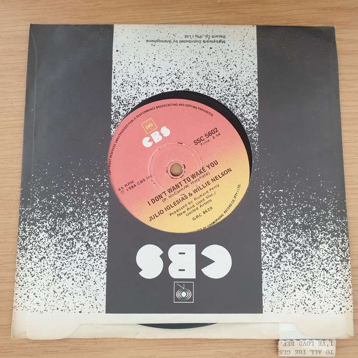 Julio Iglesias And Willie Nelson  To All The Girls I've Loved Before - Vinyl 7" Record - Ve...