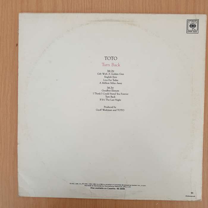 Toto  Turn Back -  Vinyl LP Record - Very-Good+ Quality (VG+)