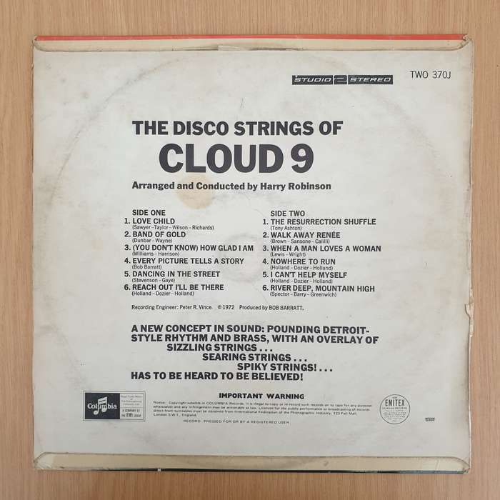 Cloud 9   The Disco Strings Of Cloud 9  - Vinyl LP Record - Very-Good+ Quality (VG+) (verygood...