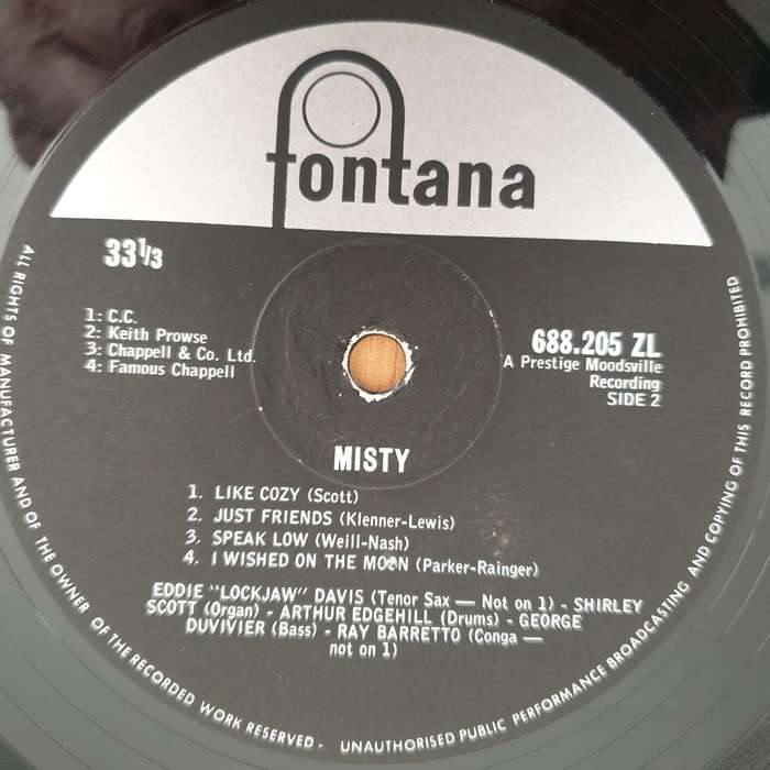 Eddie "Lockjaw" Davis With Shirley Scott  Misty - Vinyl LP Record - Very-Good Quality (VG)  (v...