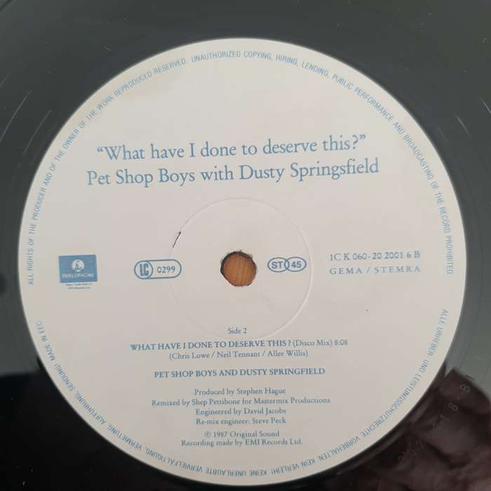 Pet Shop Boys With Dusty Springfield  What Have I Done To Deserve This?  Vinyl LP Record - ...