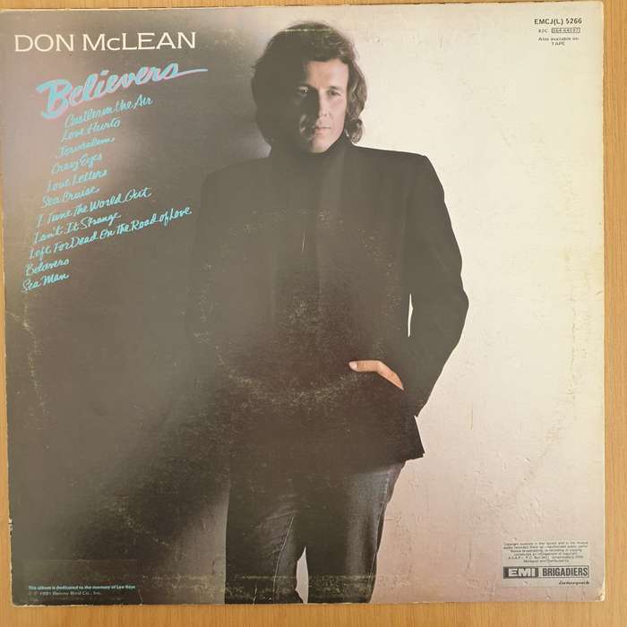Don McLean  Believers   Vinyl LP Record - Very-Good Quality (VG)  (verry)