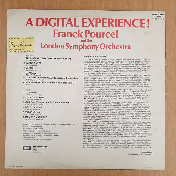Franck Pourcel And The London Symphony Orchestra  A Digital Experience - Vinyl LP Record - Ver...