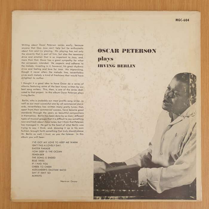 Oscar Peterson  Oscar Peterson Plays Irving Berlin - Vinyl LP Record - Very-Good+ Quality (VG+...