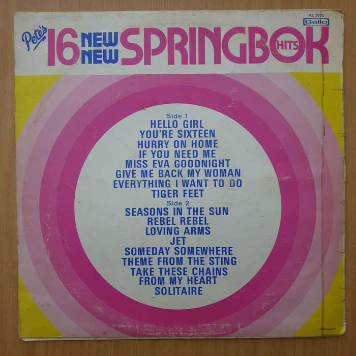 Pete's 16 New Springbok Hits - Vinyl LP Record - Very-Good Quality (VG)  (verry)