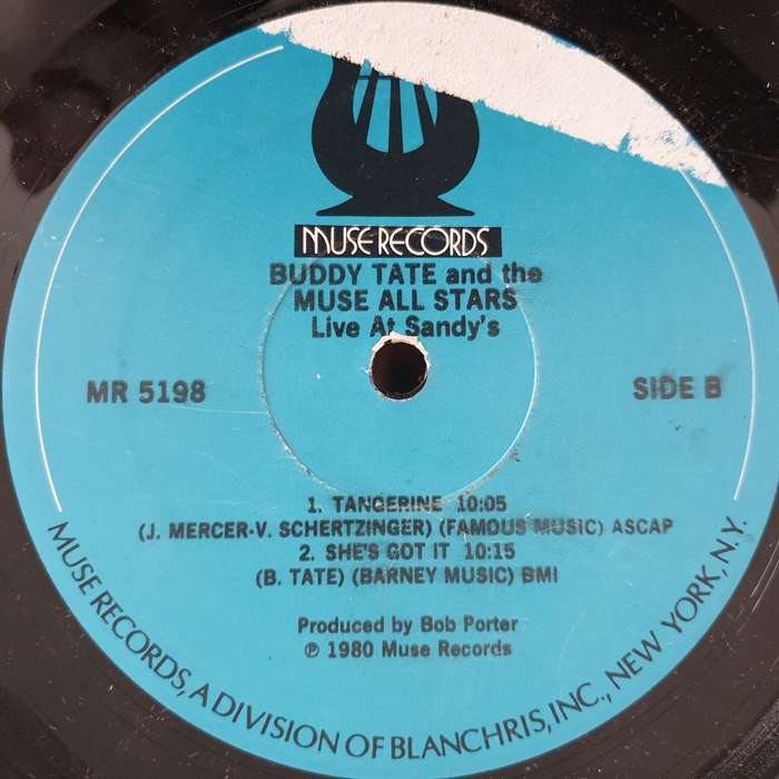 Buddy Tate And The Muse Allstars  Live At Sandy's - Vinyl LP Record - Very-Good Quality (VG)  ...