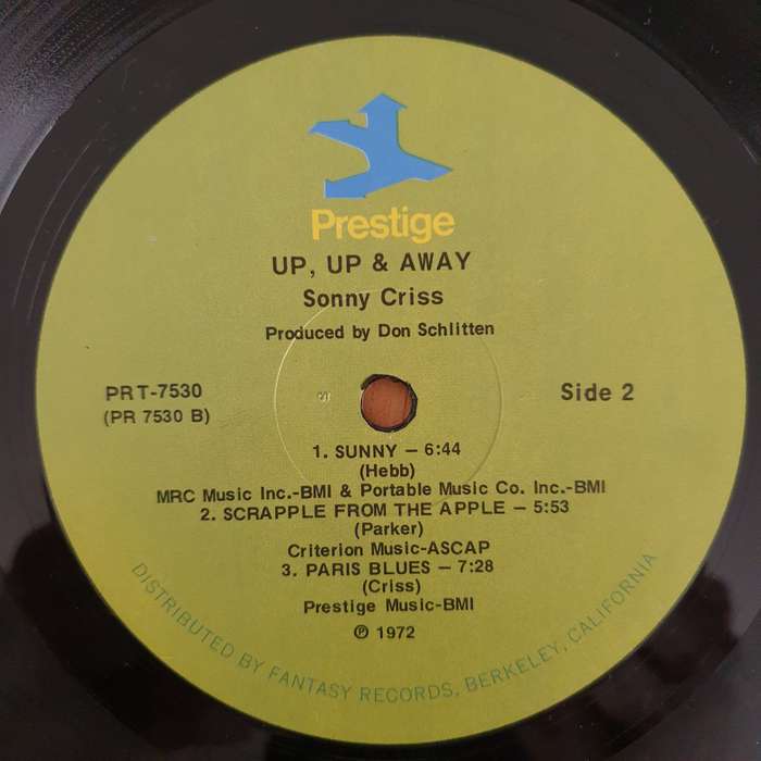 Sonny Criss  Up, Up And Away - Vinyl LP Record - Very-Good+ Quality (VG+) (verygoodplus)