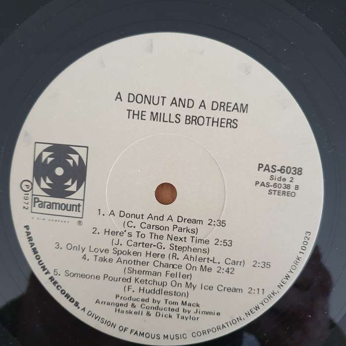 The Mills Brothers  A Donut And A Dream  - Vinyl LP Record - Very-Good+ Quality (VG+) (verygoo...
