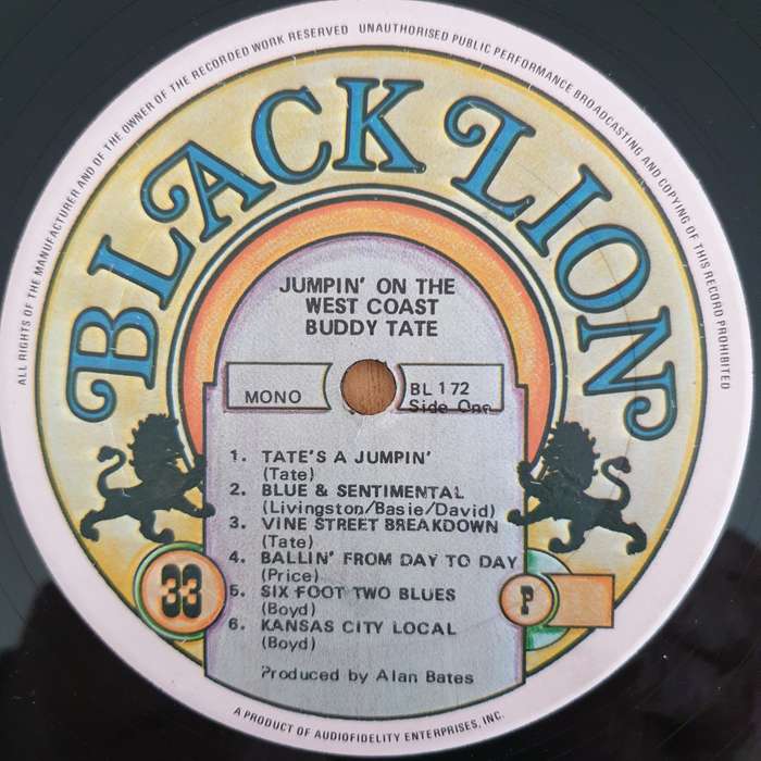 Buddy Tate  Jumpin' On The West Coast!  - Vinyl LP Record - Very-Good+ Quality (VG+) (verygood...