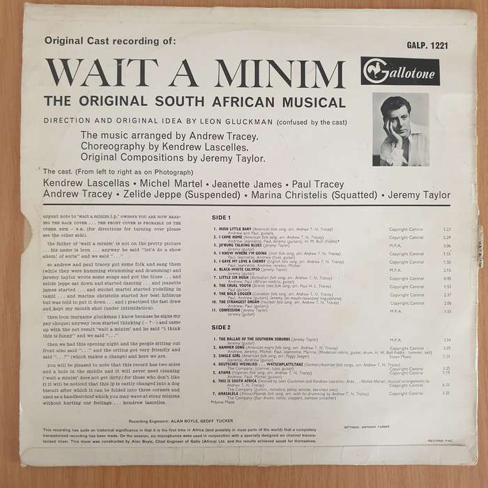 Wait A Minim!  - Leon Gluckman  Original Cast Recording at Intimate Theatre (Autographed by...