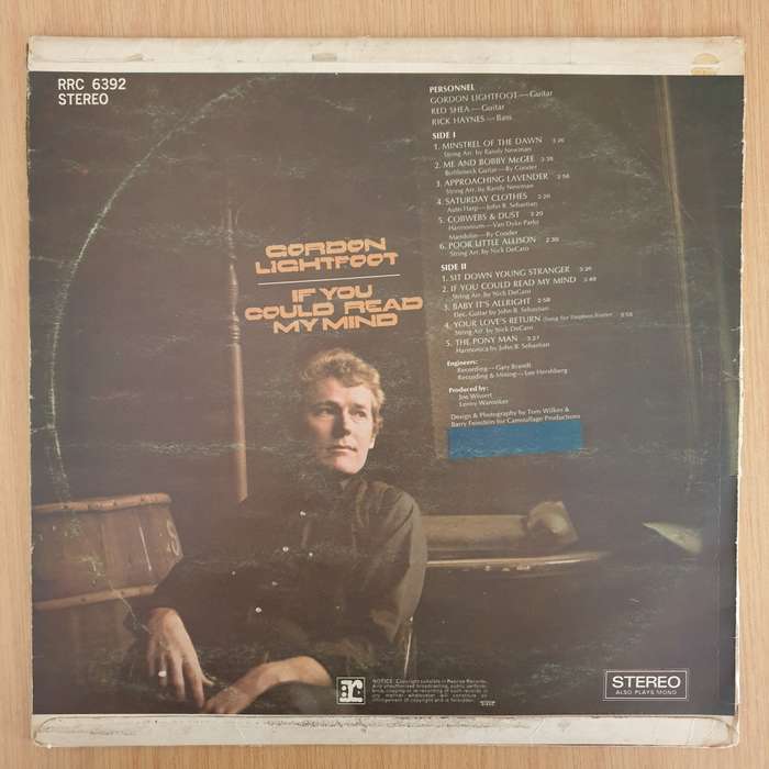 Gordon Lightfoot - If You Could Read My Mind - Vinyl LP Record - Very-Good+ Quality (VG+)