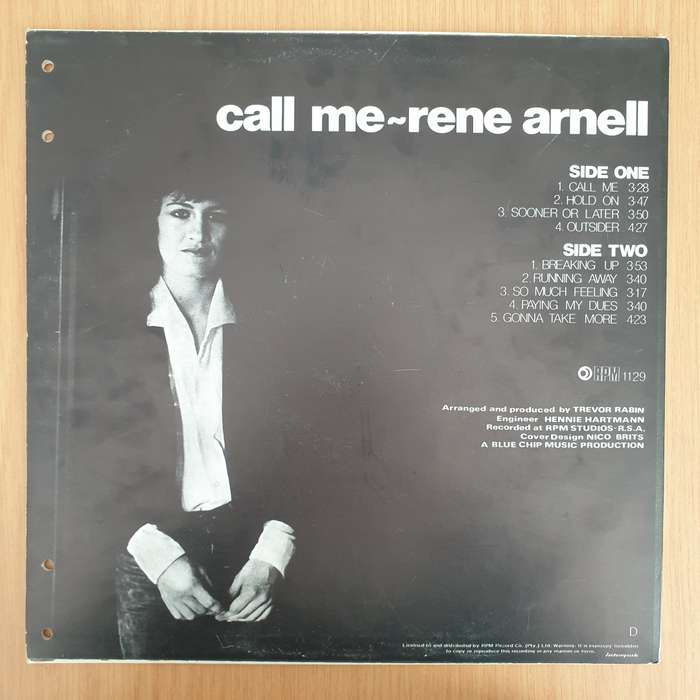 Rene Arnell  Call Me - Vinyl LP Record - Very-Good+ Quality (VG+) (verygoodplus)