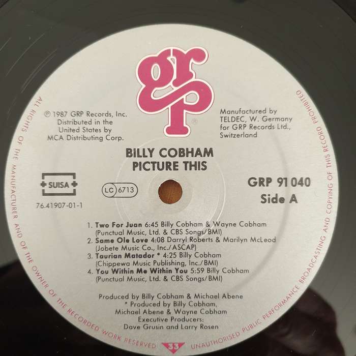 Billy Cobham  Picture This  Vinyl LP Record - Very-Good+ Quality (VG+) (verygoodplus)