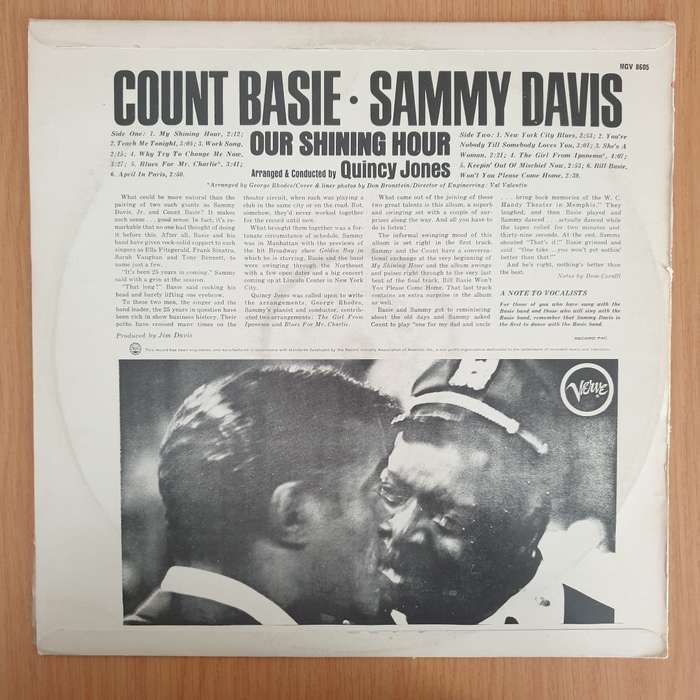 Sammy Davis / Count Basie  Our Shining Hour - Vinyl LP Record - Very-Good+ Quality (VG+) (very...