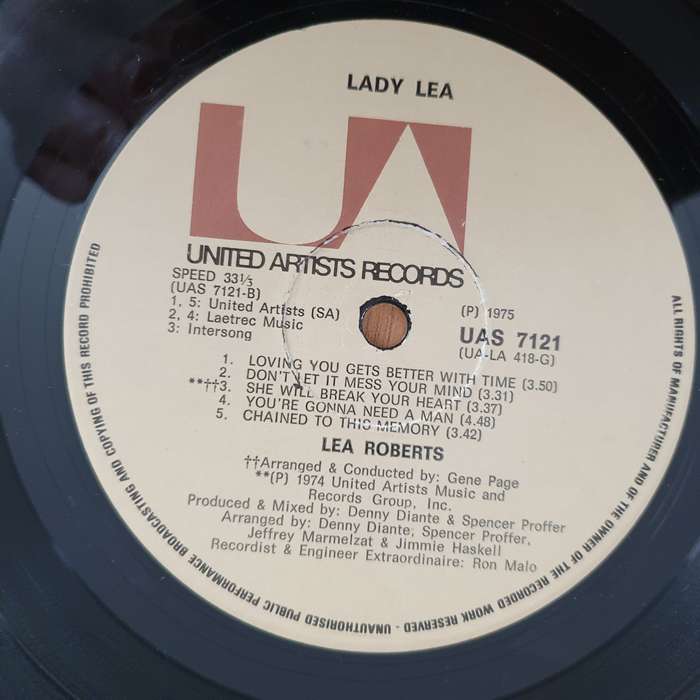 Lea Roberts  Lady Lea - Vinyl LP Record - Very-Good+ Quality (VG+) (verygoodplus)