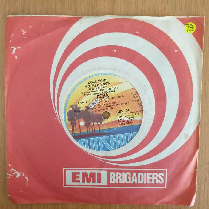 ABBA  Does Your Mother Know - 7" Record - Very-Good+ Quality (VG+) (verygoodplus7) (DLB)