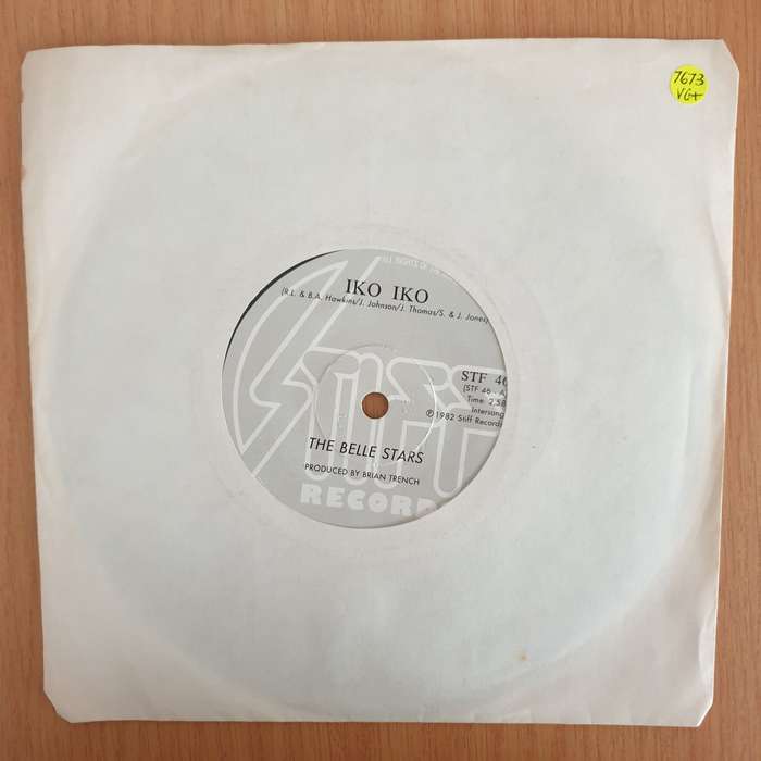 The Belle Stars  Iko Iko - 7" Record - Very-Good+ Quality (VG+) (verygoodplus)