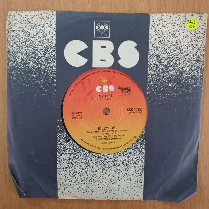 Billy Joel  My Life - 7" Record - Very-Good+ Quality (VG+) (verygoodplus7)(DLB)