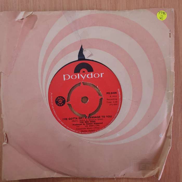 The Bee Gees  I've Gotta Get A Message To You / Kitty C - 7" Record - Very-Good+ Quality (VG+)...