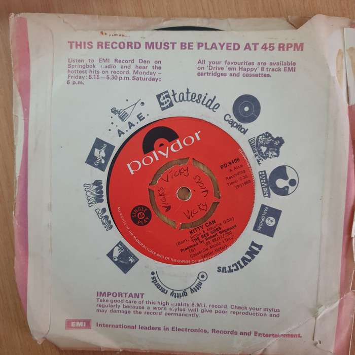 The Bee Gees  I've Gotta Get A Message To You / Kitty C - 7" Record - Very-Good+ Quality (VG+)...