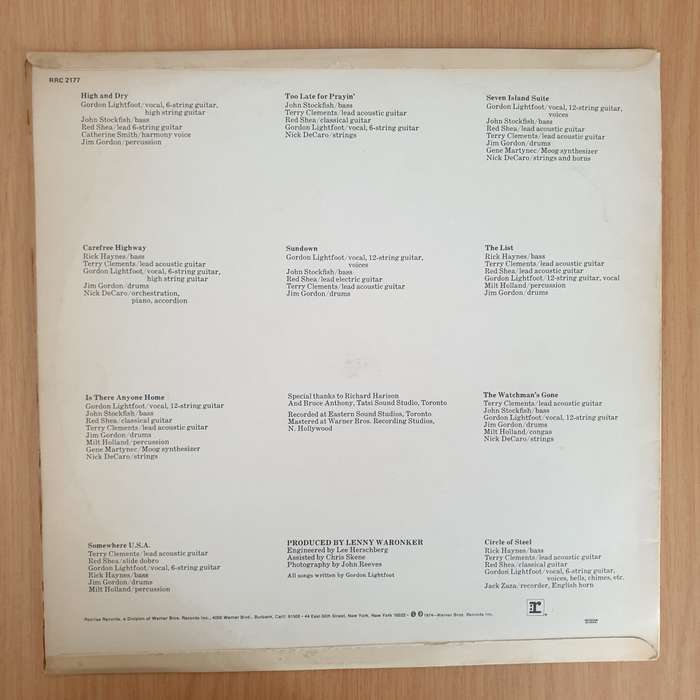 Gordon Lightfoot - Sundown  - Vinyl LP Record - Very-Good+ Quality (VG+)