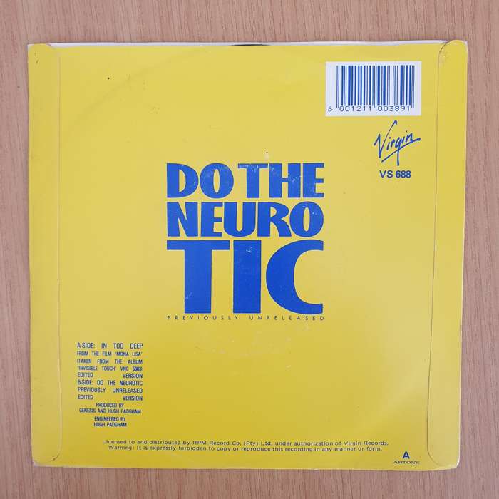 Genesis  In Too Deep - 7" Record - Very-Good+ Quality (VG+) (verygoodplus7) (DLB)