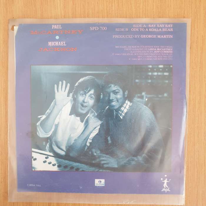 Paul McCartney & Michael Jackson  Say Say Say - 7" Vinyl Record - Very-Good+ Quality (VG+) (ve...