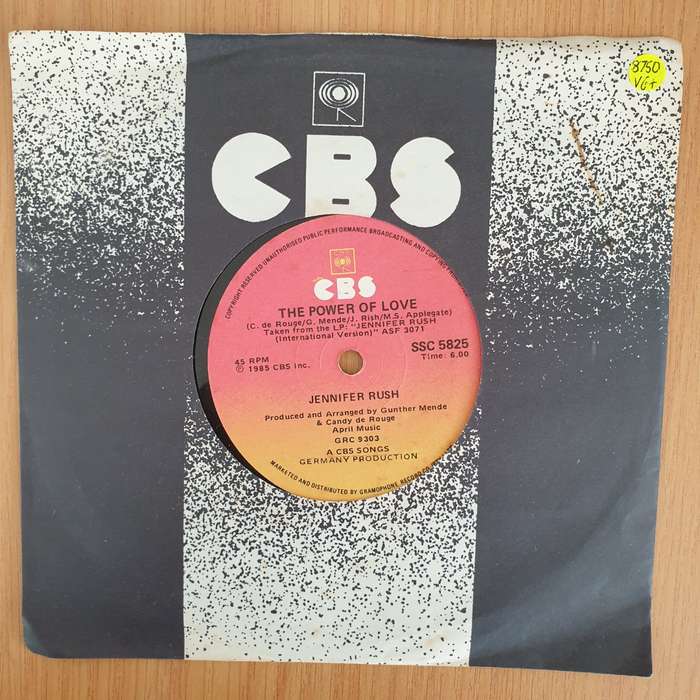 Jennifer Rush  The Power Of Love - 7" Record - Very-Good+ Quality (VG+) (verygoodplus7) (DLB)