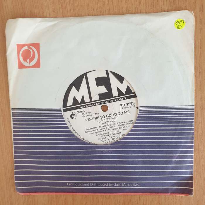 Hotline   You're So Good To Me / So Cold - 7" Record - Very-Good+ Quality (VG+) (verygoodplus7...