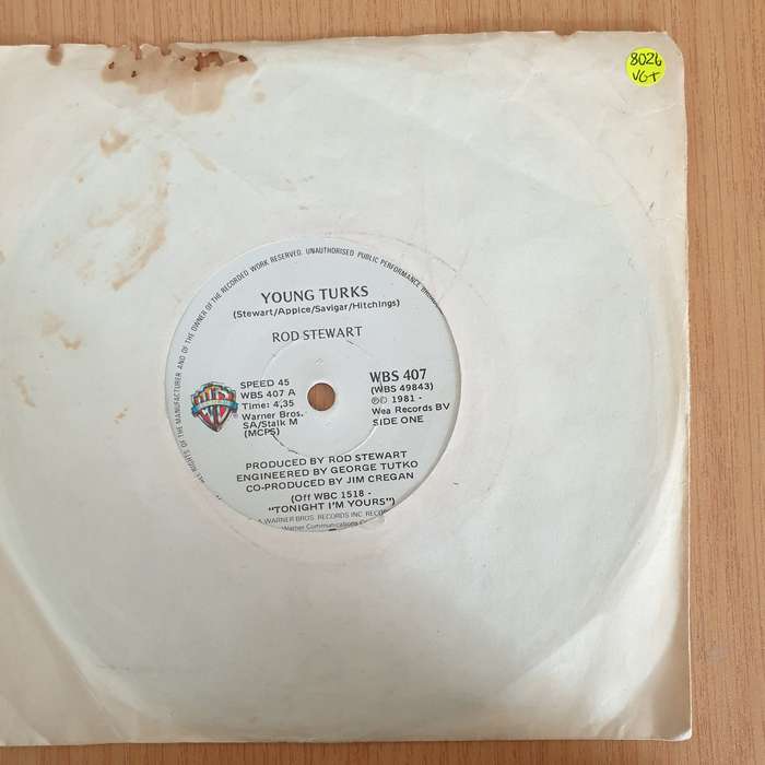 Rod Stewart  Young Turks - 7" Vinyl Record  (VG+) (DLB)
