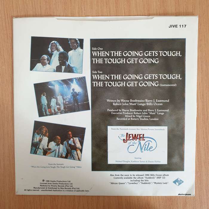 Billy Ocean  When The Going Gets Tough, The Tough Get Going - 7" Vinyl Record  (VG+) (DLB)