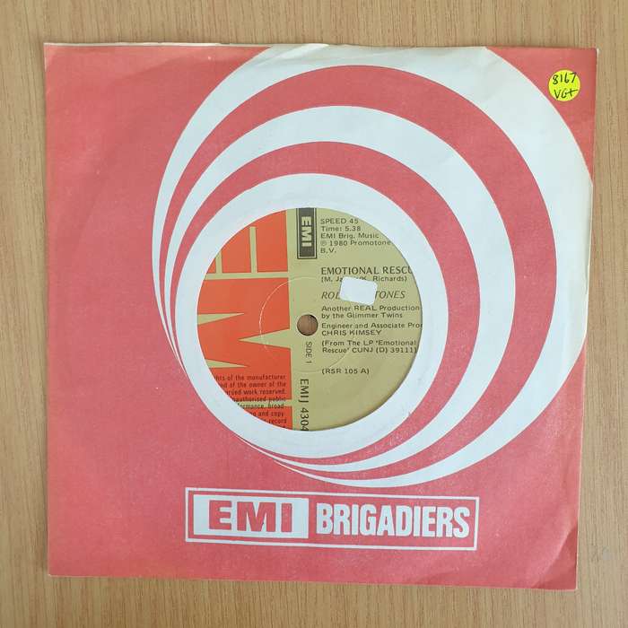 Rolling Stones  Emotional Rescue - Vinyl 7 Record  (VG+) (Aryeh)