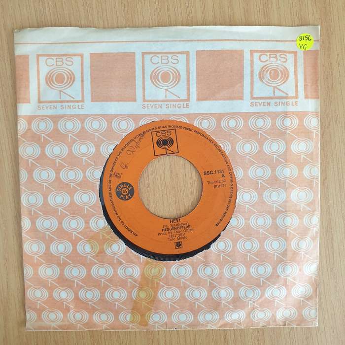 Hedgehoppers  Hey! - Vinyl 7 Record  (VG+) (Aryeh)