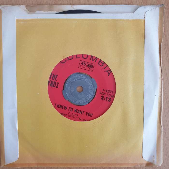 The Byrds  Mr. Tambourine Man / I Knew I'd Want You - Vinyl 7 Record  (VG+) (Aryeh)