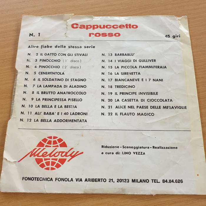 Lino Vezza  Cappuccetto Rosso - Vinyl 7" Record  (VG)