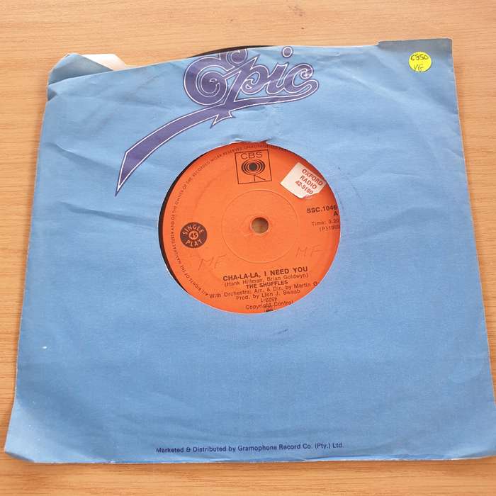 The Shuffles  Cha-La-La, I Need You - Vinyl 7" Record  (VG)