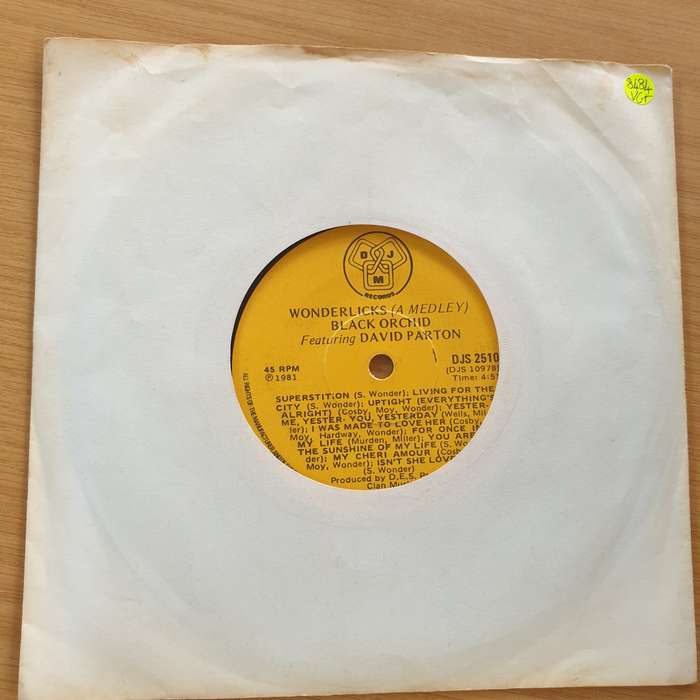 Black Orchid  Featuring David Parton  Wonderlicks  - Vinyl 7" Record (VG+)