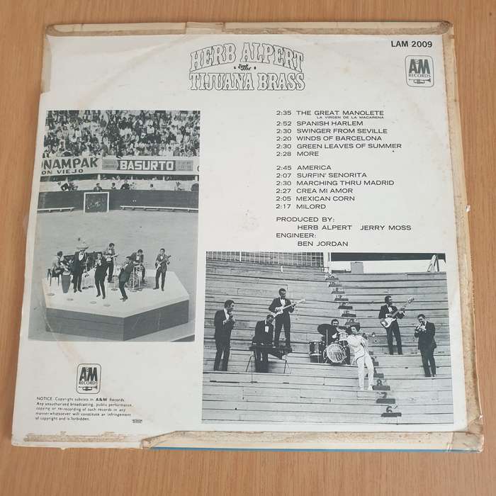 Herb Alpert's Tijuana Brass  Volume 2 - Vinyl LP Record - Very-Good+ Quality (VG+) (verygoodplus)
