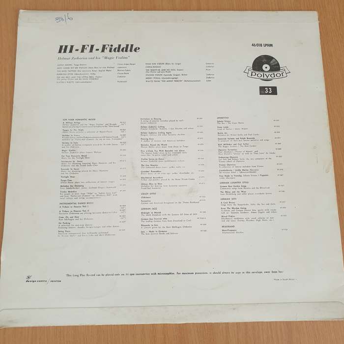 Helmut Zacharias And His "Magic Violins"  Hi-Fi Fiddle  - Vinyl LP Record - Very-Good Quali...