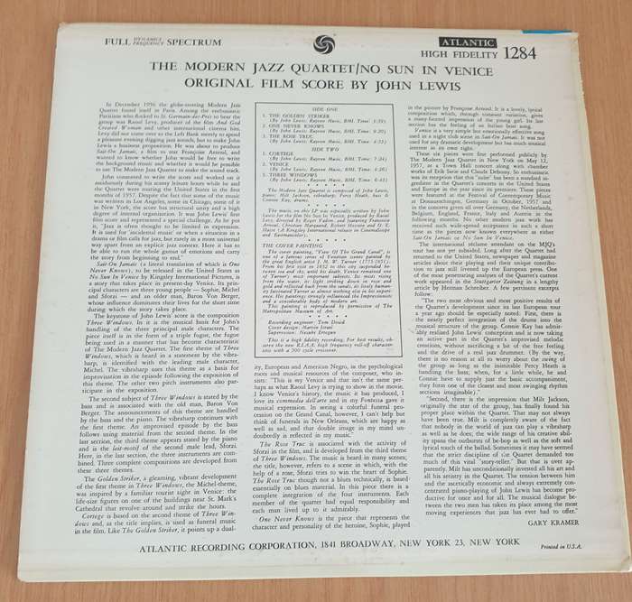 The Modern Jazz Quartet  The Modern Jazz Quartet Plays No Sun In Venice - Vinyl LP Recor...