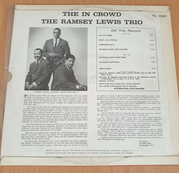 The Ramsey Lewis Trio  The In Crowd - Vinyl LP Record (VG+)